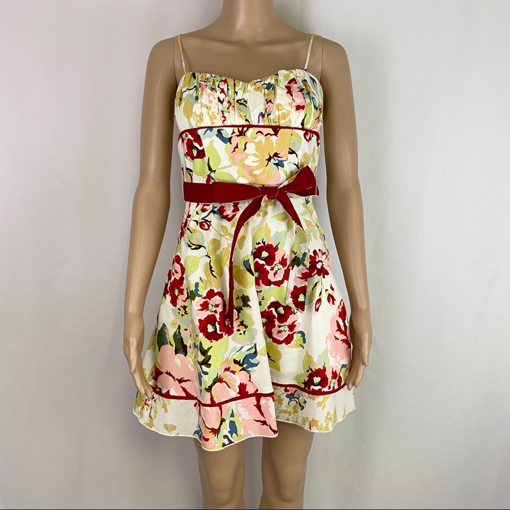 Speechless Juniors Red Pink Ivory Dress Floral